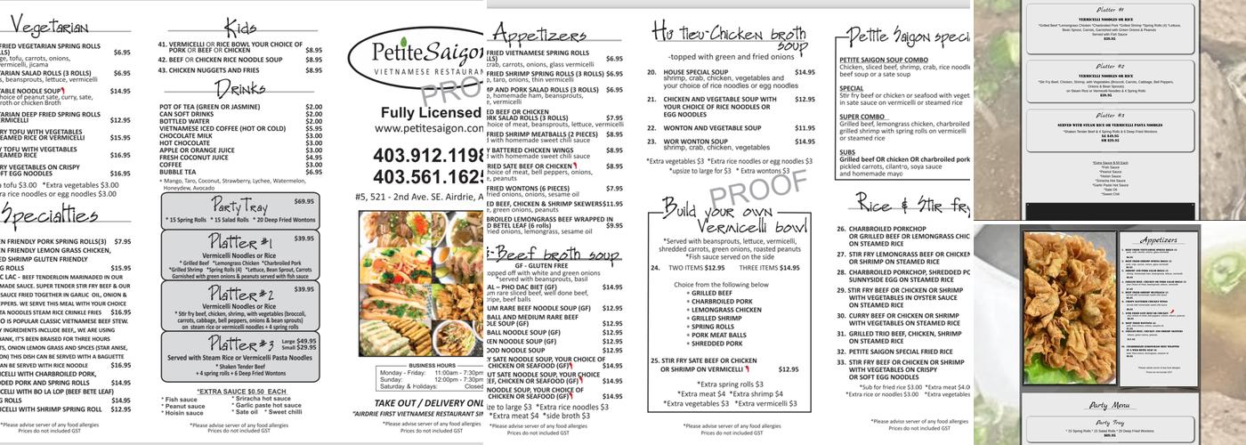 Petite Saigon Menu