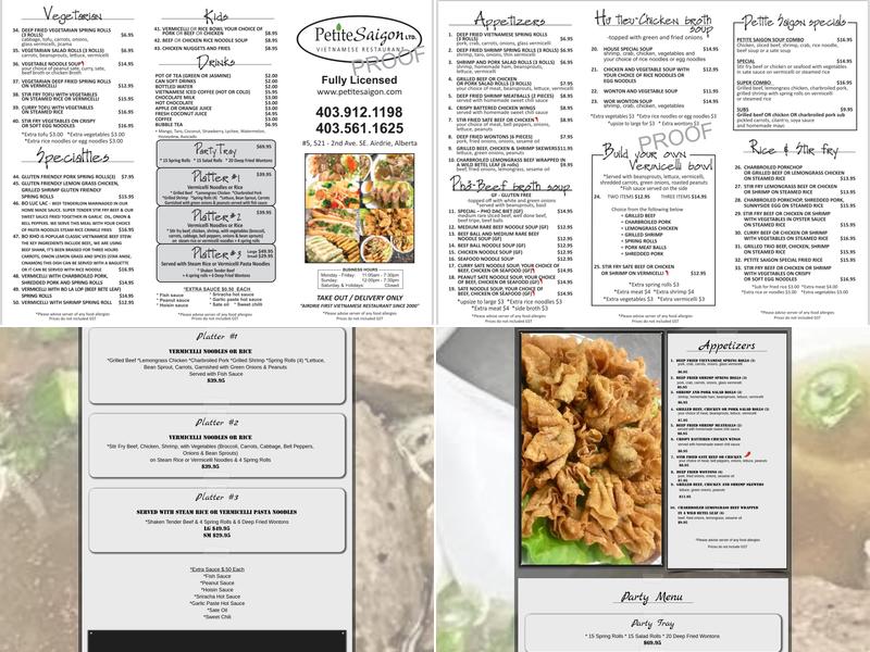 Petite Saigon Menu