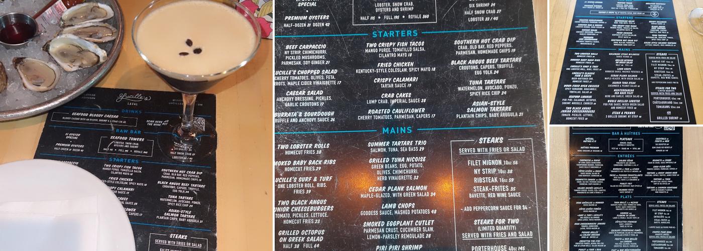 Lucille's Laval Menu
