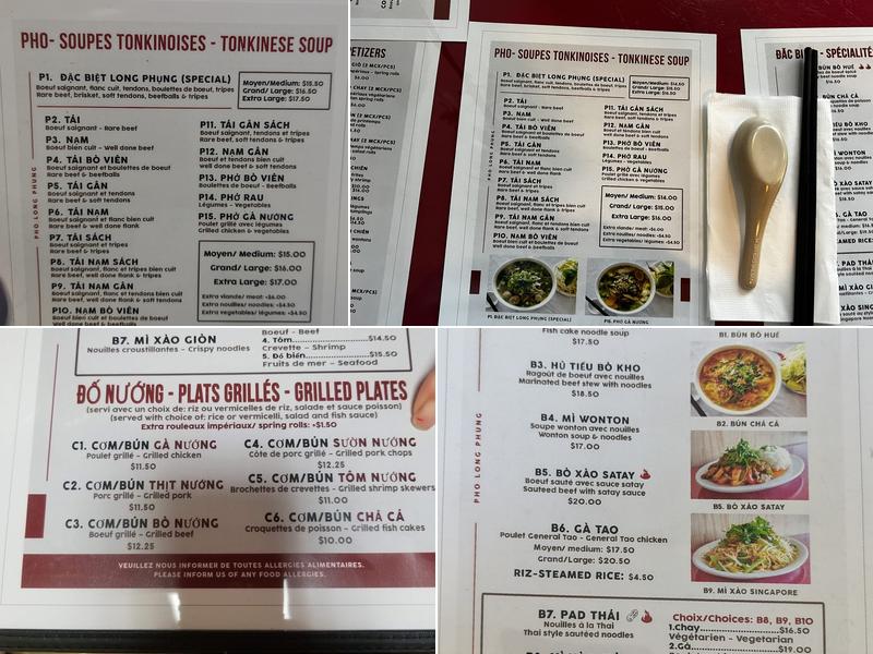 Phở Long Phụng Menu