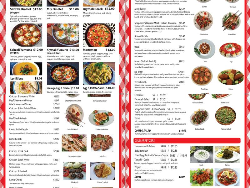 Sofra Istanbul Menu