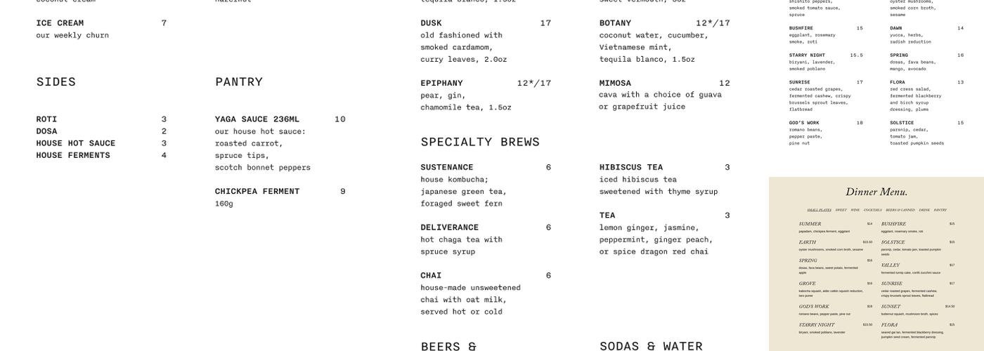 Hawker Menu