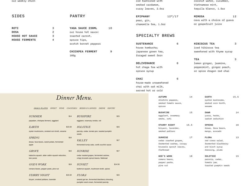 Hawker Menu