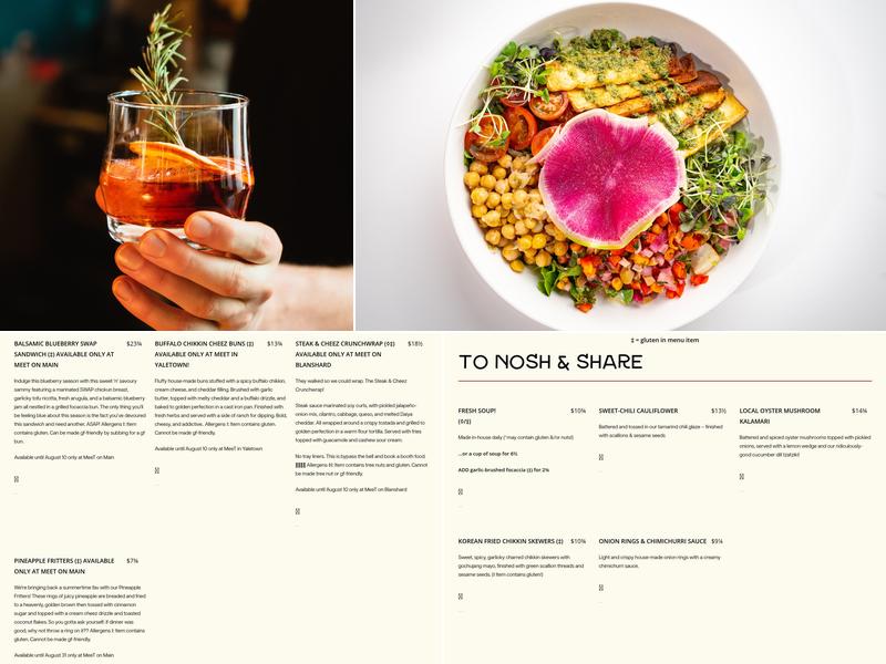 MeeT in Gastown Menu