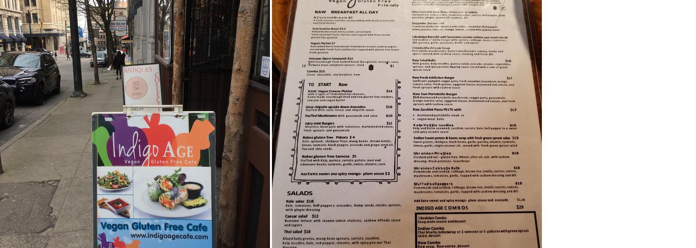 Indigo Age Catering Menu