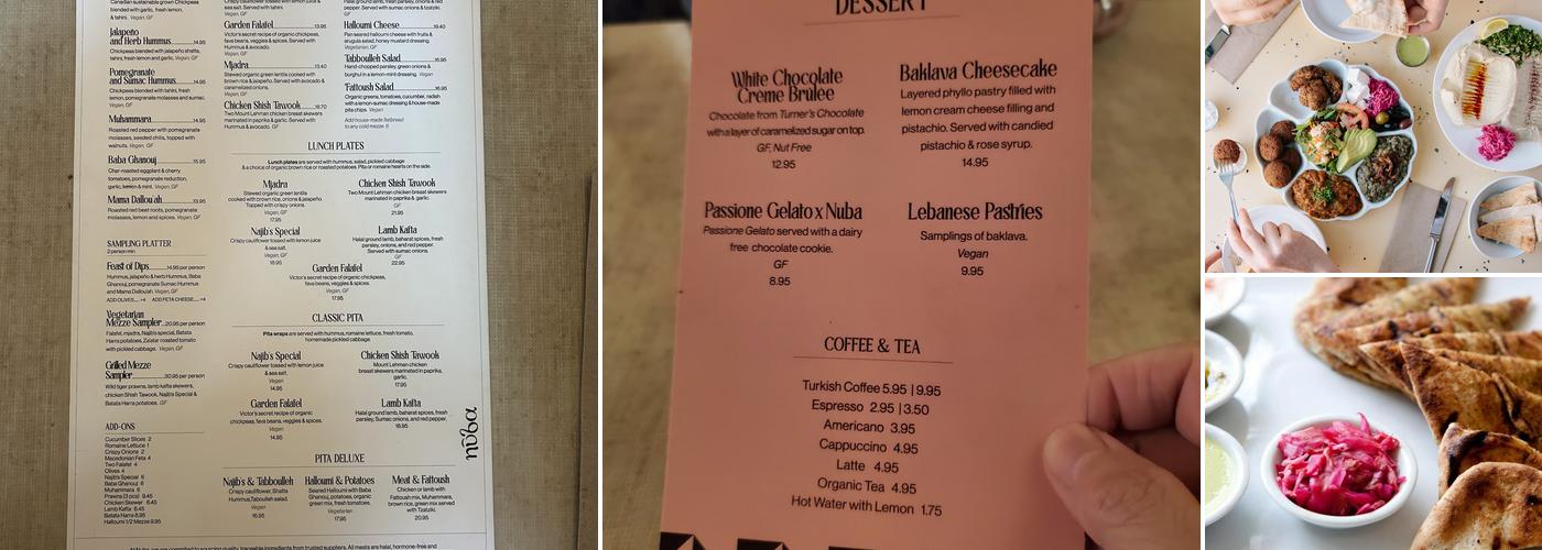 Nuba in Yaletown Menu