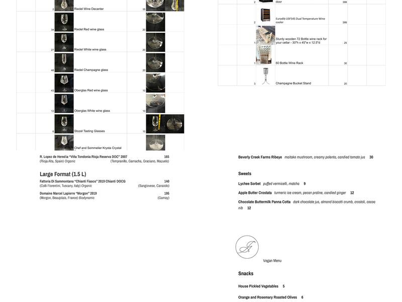 Grace Restaurant Menu