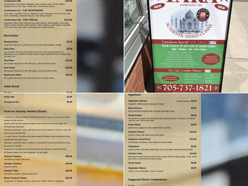Tara Indian Cuisine Menu