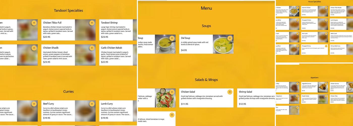 Flavours of India Menu