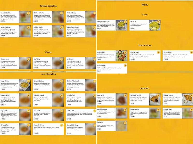 Flavours of India Menu