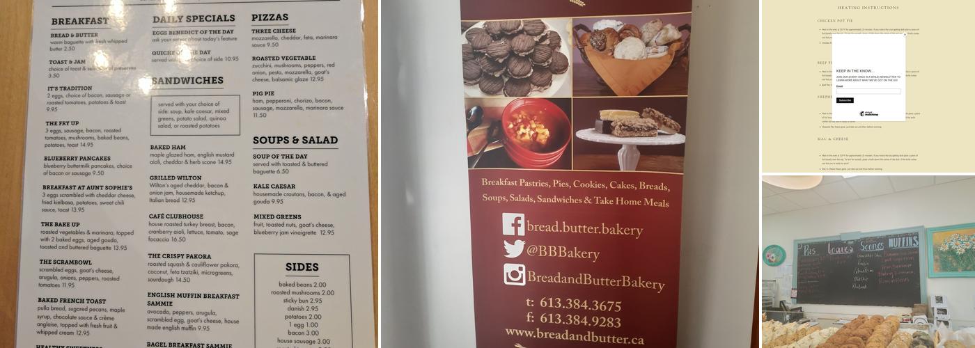 Bread & Butter Bakery Menu