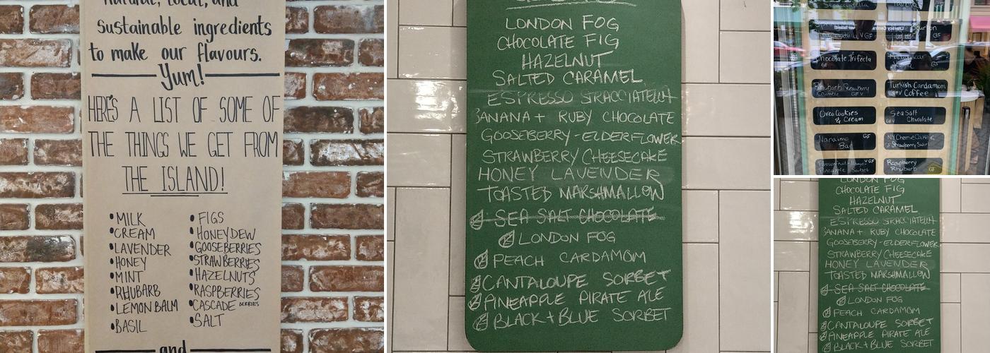 Cold Front Gelato Menu