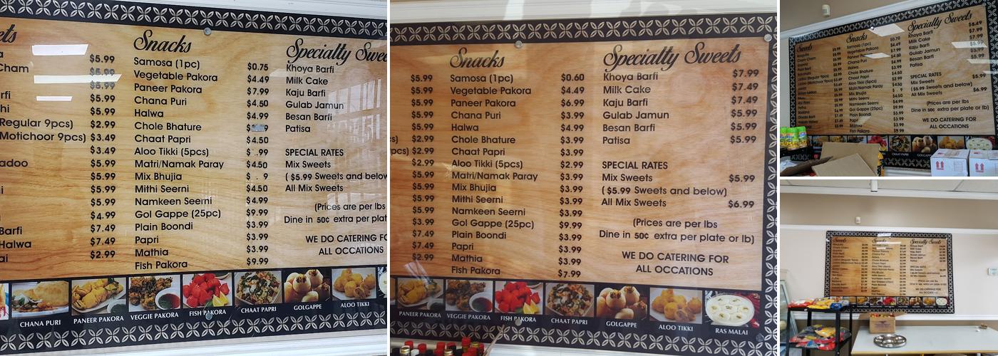 Pak Punjab Sweets & Samosa House Menu