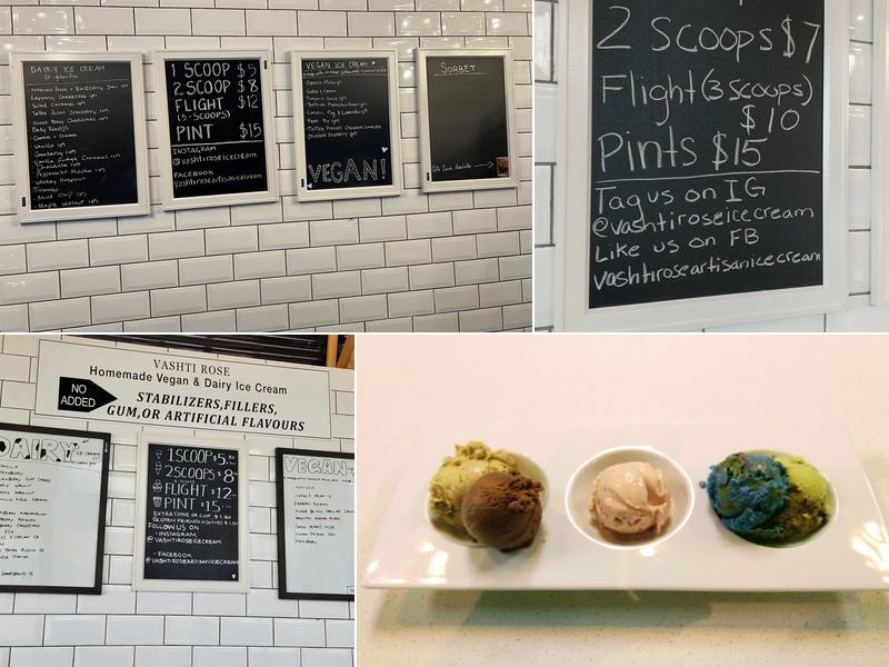 Vashti Rose In-House Made Ice Cream Menu