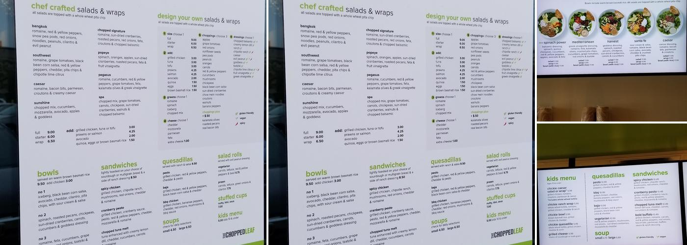 The Chopped Leaf Menu