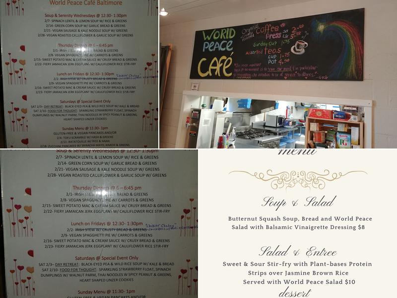 World Peace Cafe Baltimore Menu