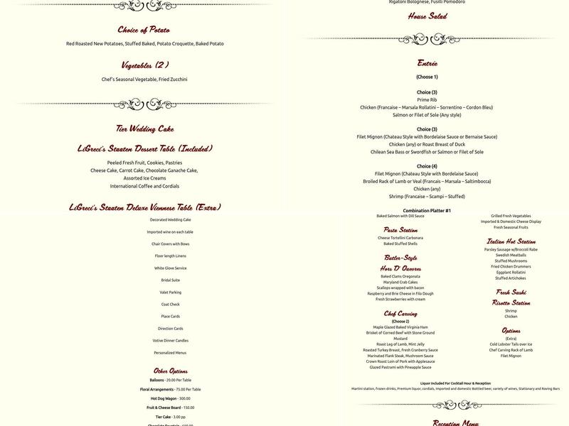 LiGreci's Staaten Menu