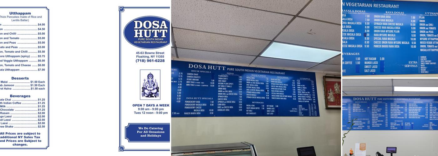 Dosa Hutt Menu