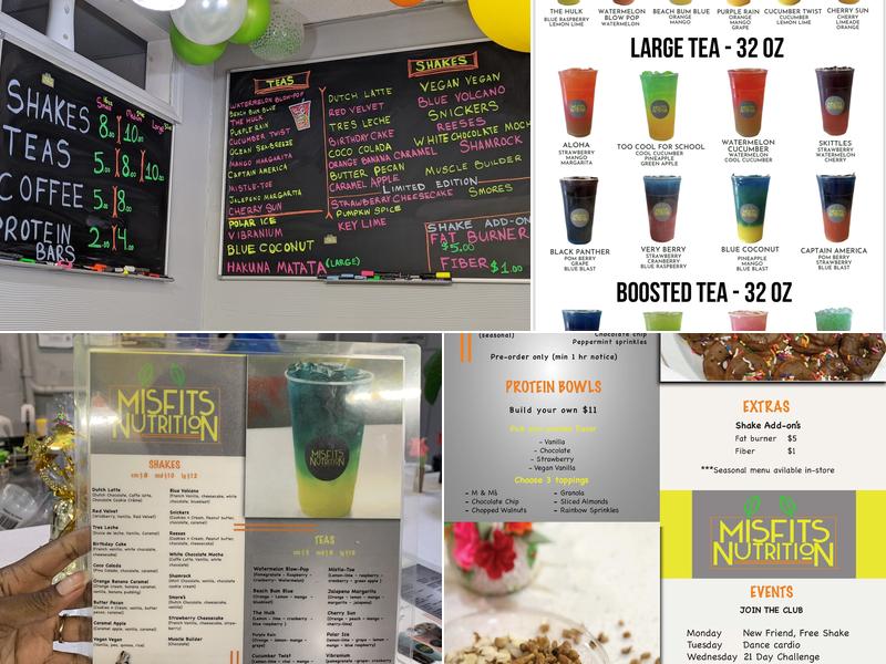 Misfits Nutrition Menu