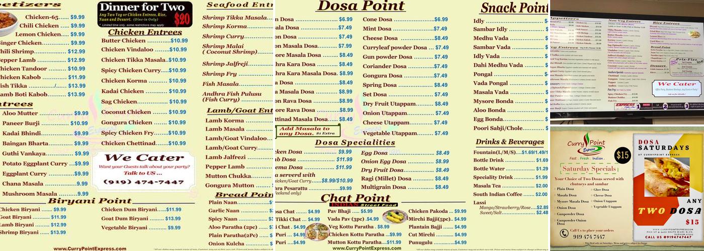Curry Point Express Menu