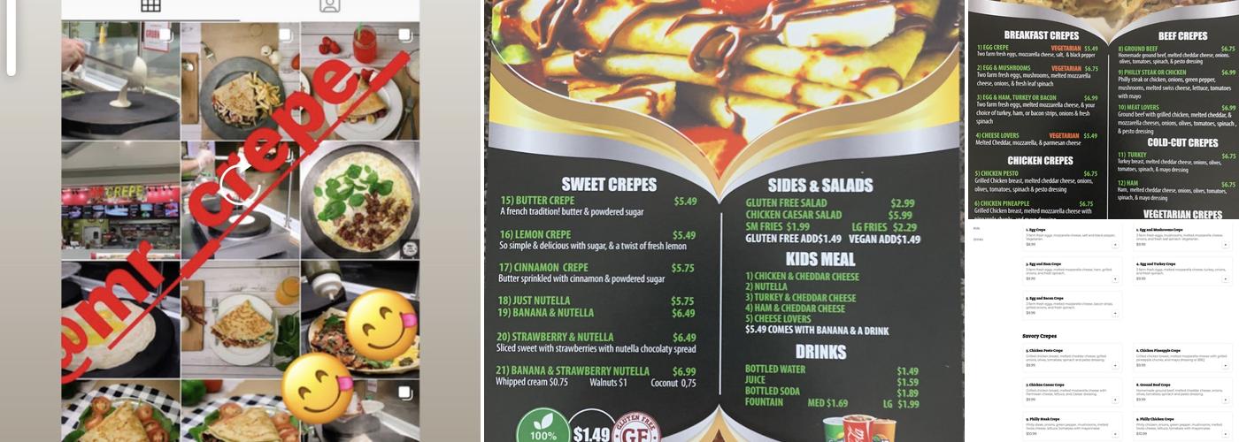 Mr. Crepe Menu