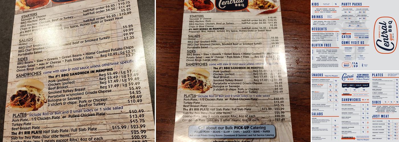 Central BBQ - Summer Menu