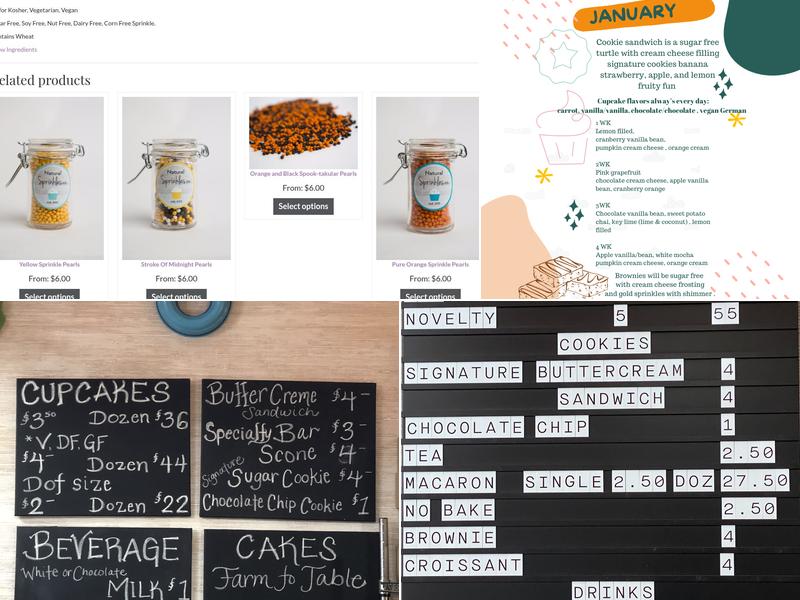 Natural Sprinkles Co. Menu