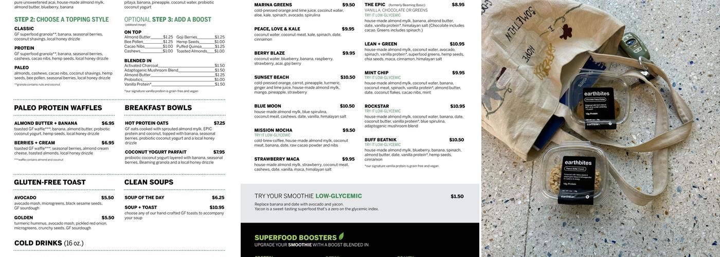 Earthbar Menu