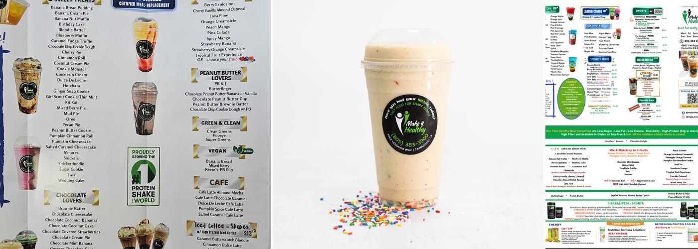 Make It Healthy Menu