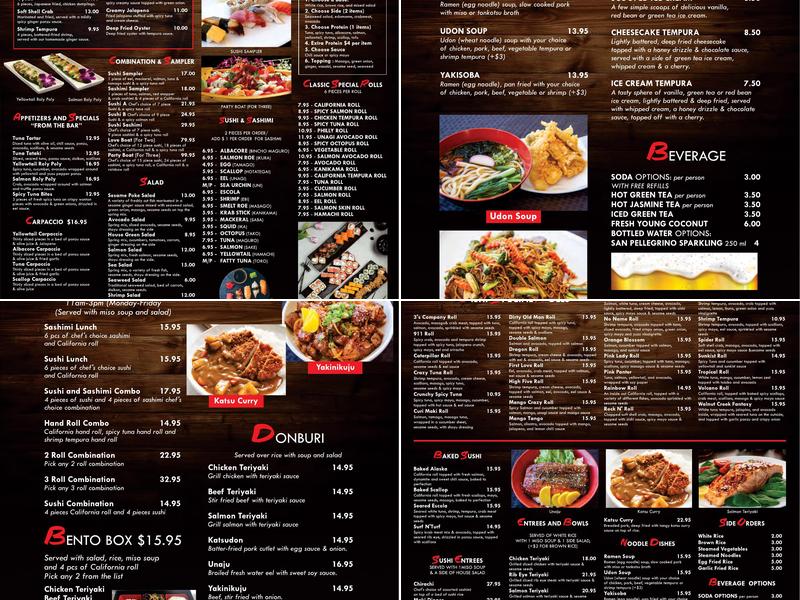 Oishi japanese restaurant Menu