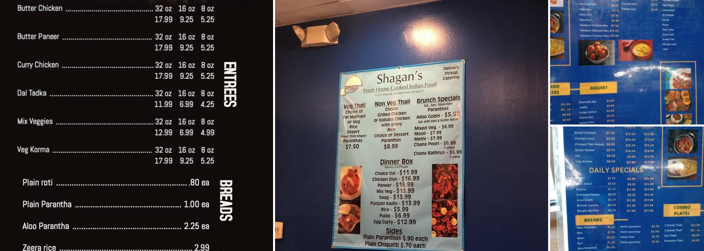 Shagan's Menu