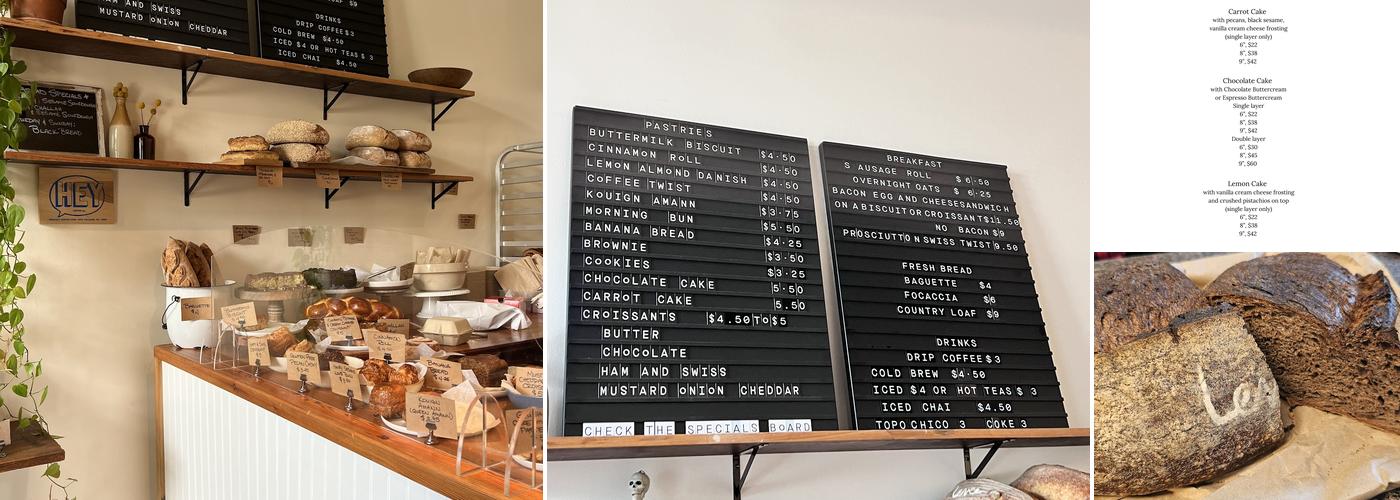 Levee Baking Co. Menu