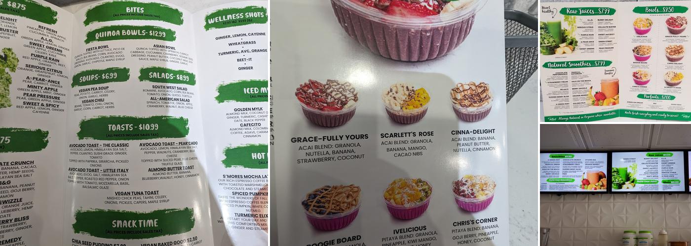 The Raw Squeeze Menu