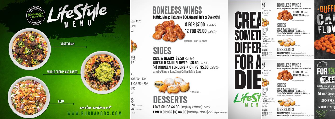 Bubbakoo's Burritos Menu