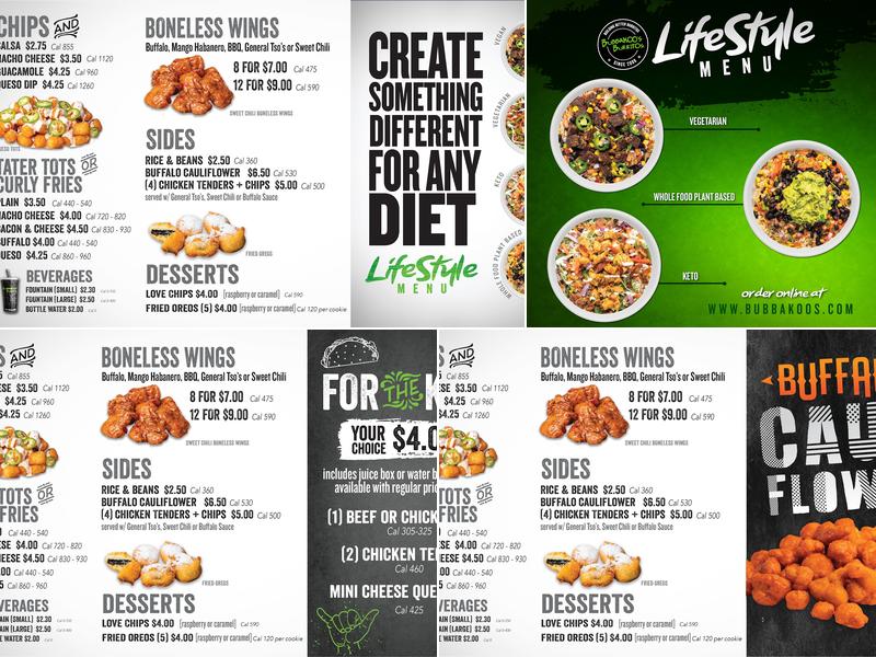 Bubbakoo's Burritos Menu