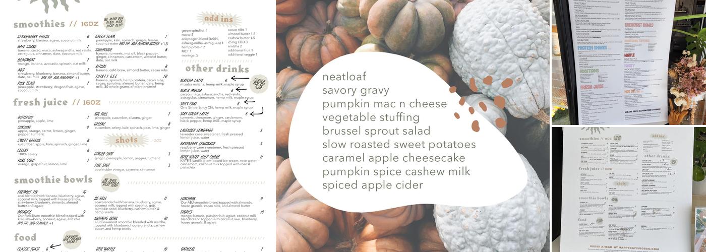 Happy Day Juice Co. Menu