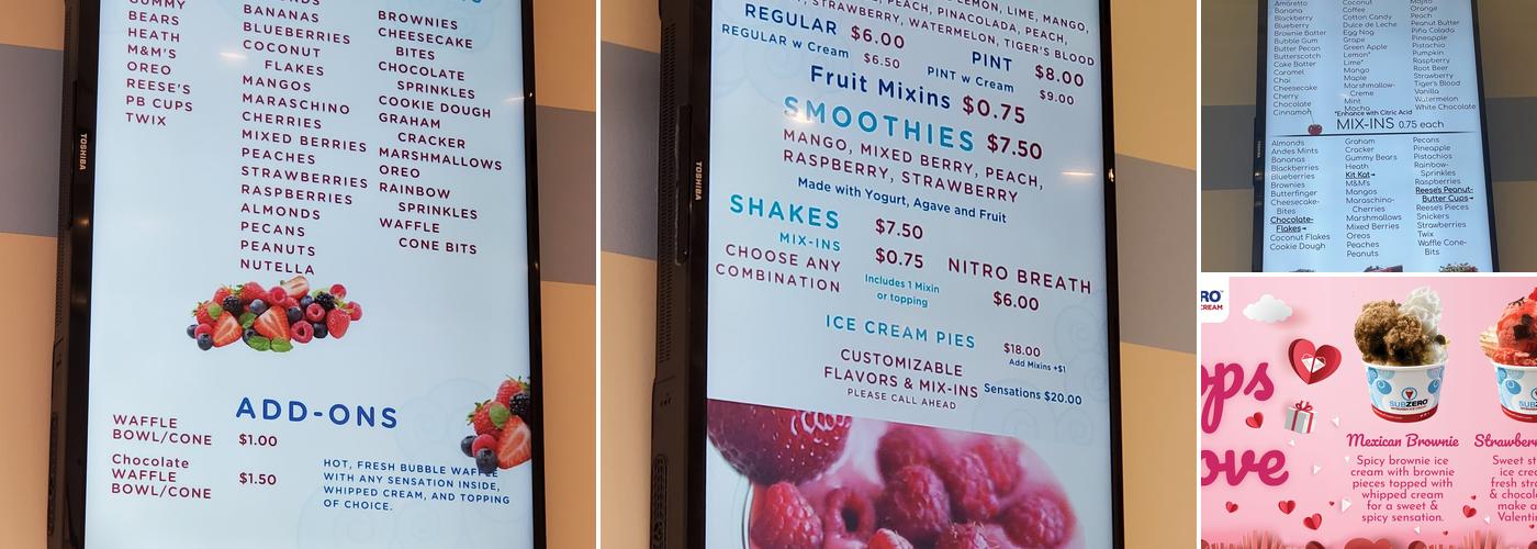 Sub Zero Nitrogen Ice Cream Menu