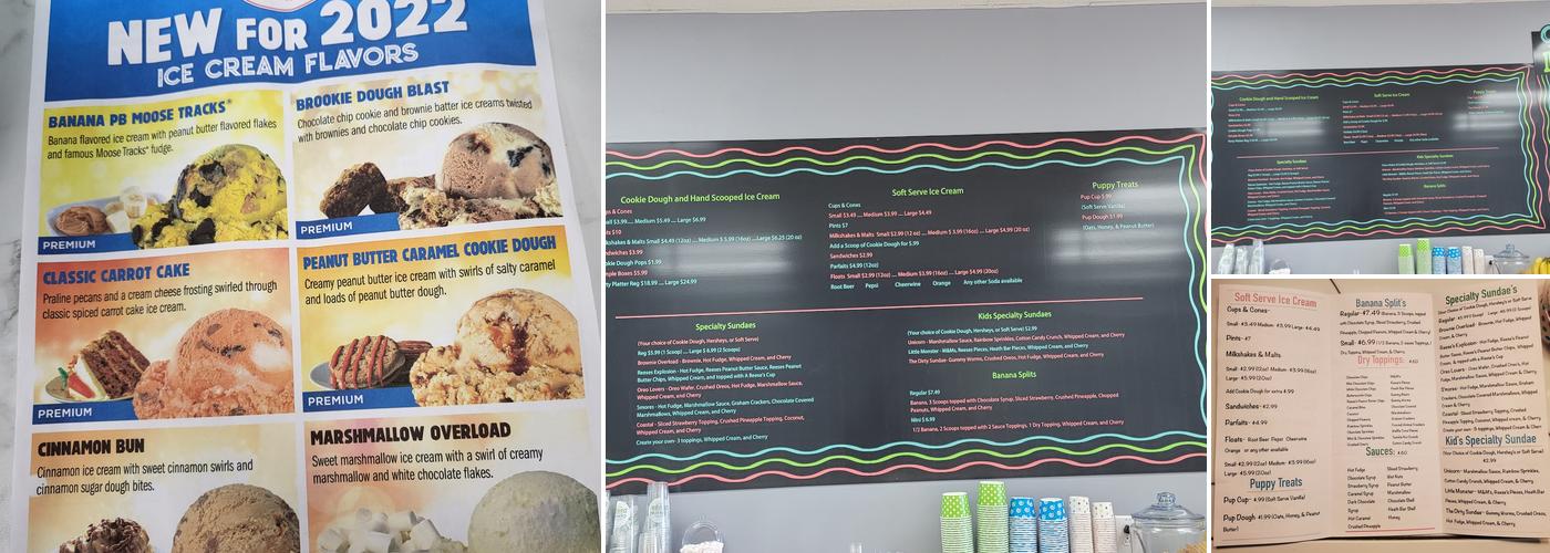 Coastal Cookie Dough Menu