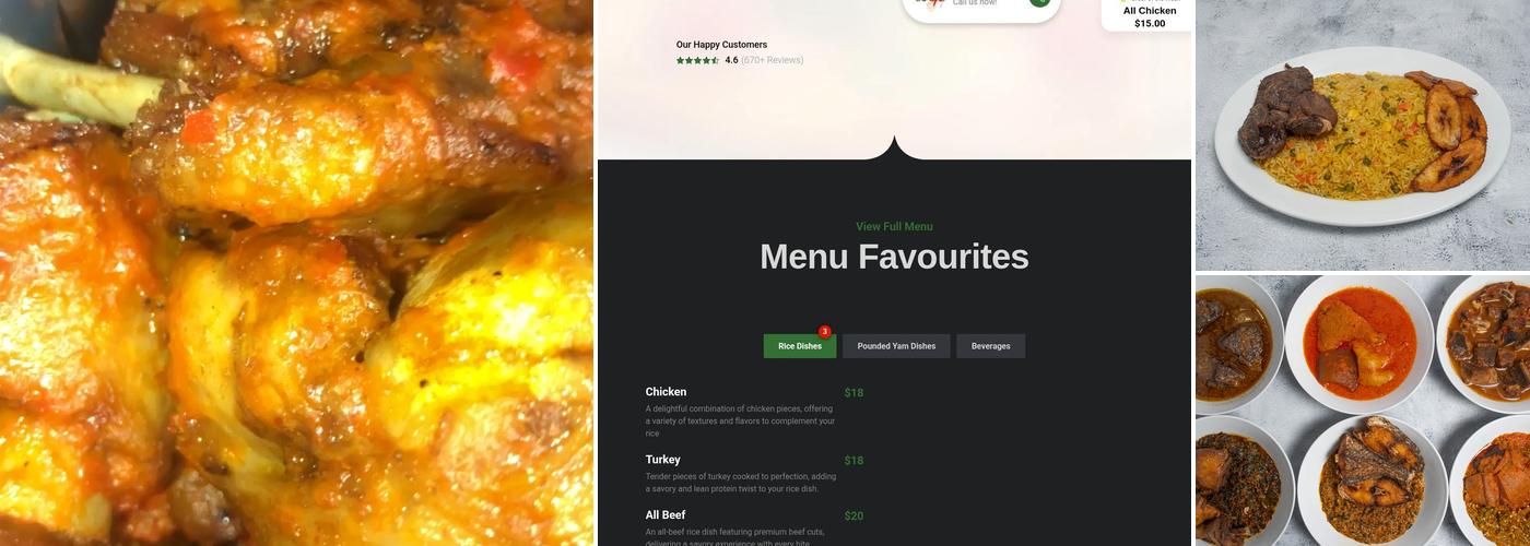 Afro Spice Chophouse Menu