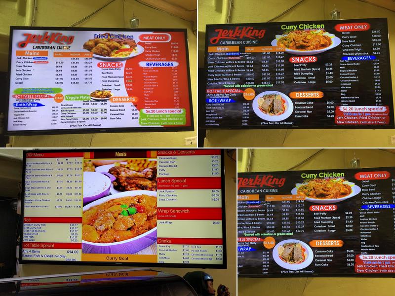 Jerk King Menu