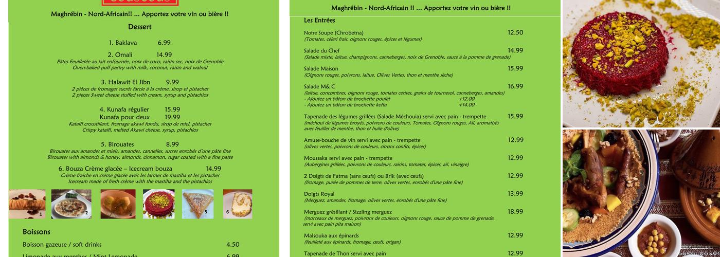 Menthe et couscous Menu