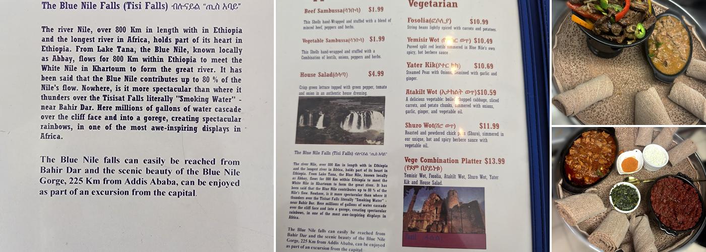 Blue Nile Ethiopian Menu