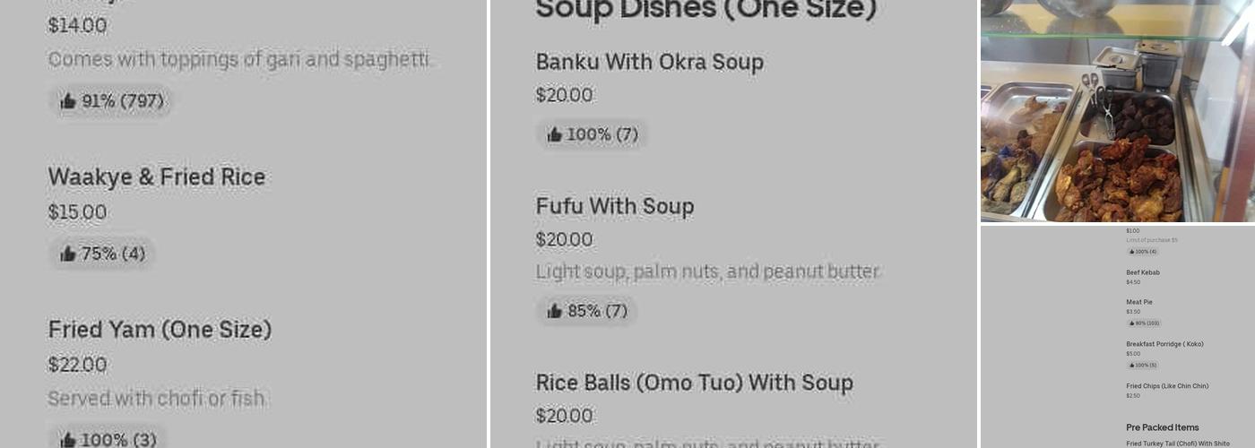 The Point African Restaurant Menu