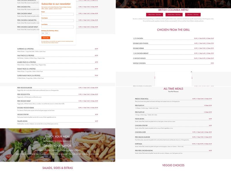 Barcelo's Flame Grilled Chicken- Fraser Hwy Abbotsford Menu