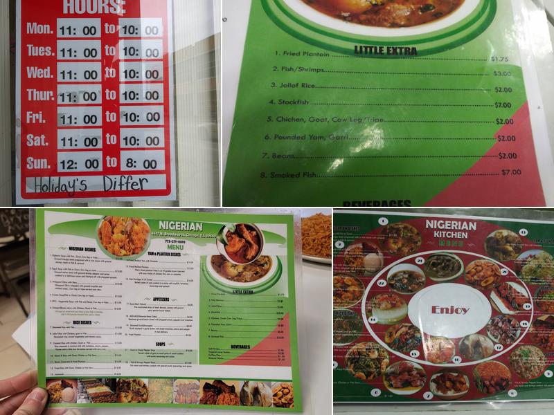 Nigerian Kitchen Restaurant Menu