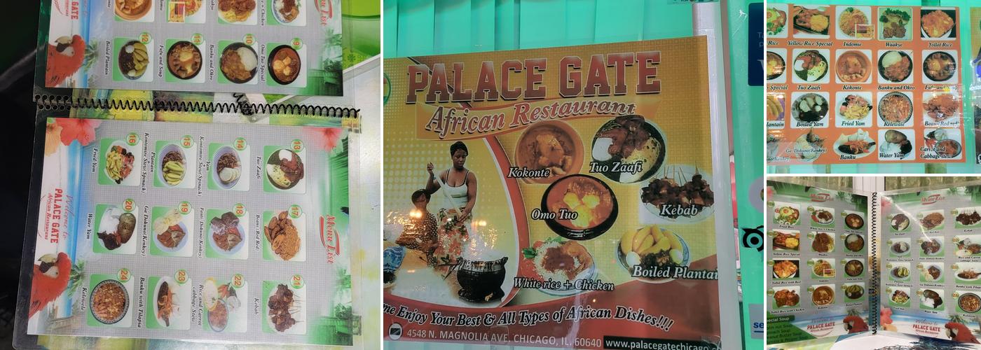 Palace Gate Restaurant Menu