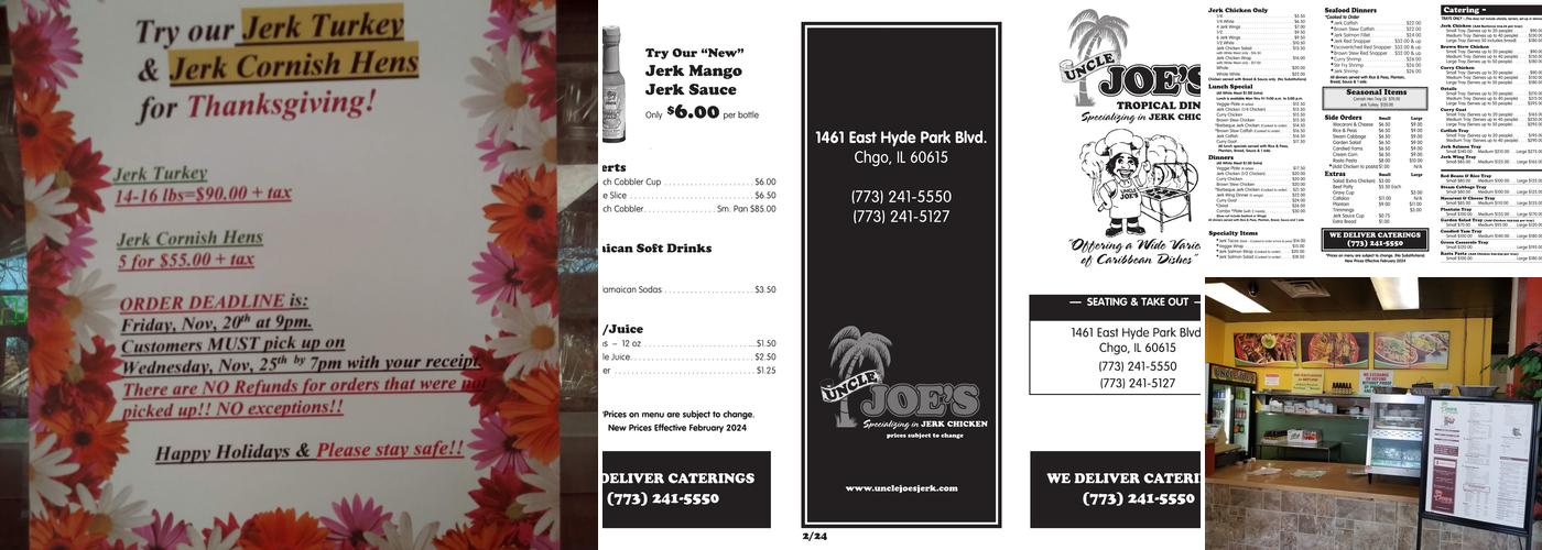 Uncle Joe's Jerk Chicken Hyde Park Menu