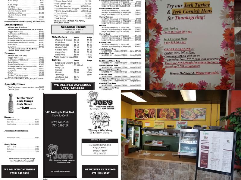 Uncle Joe's Jerk Chicken Hyde Park Menu