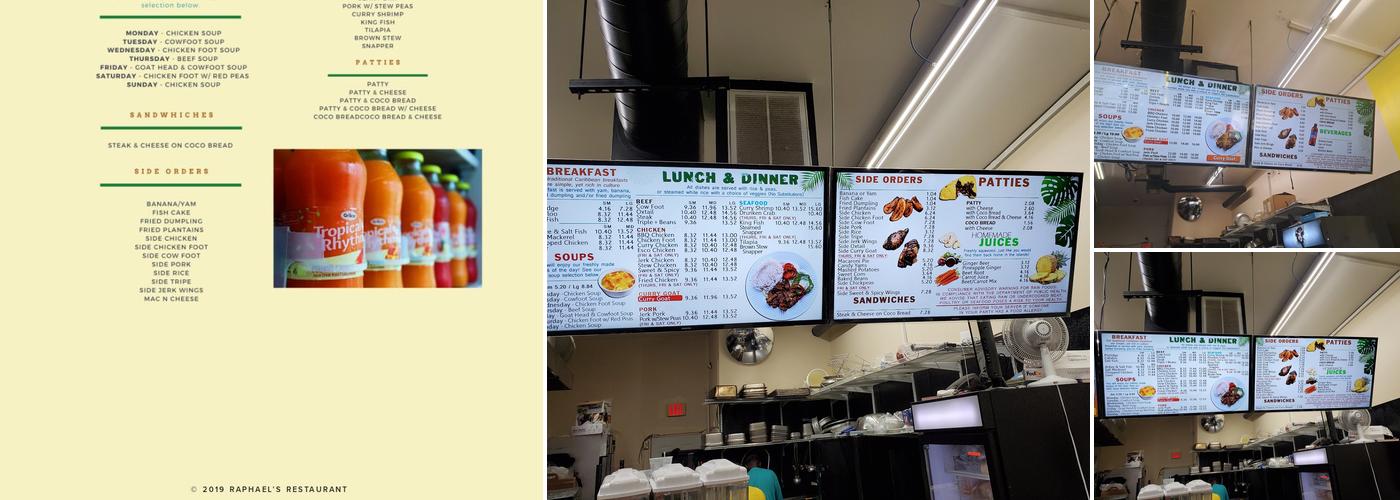 Raphael's Restaurant Menu