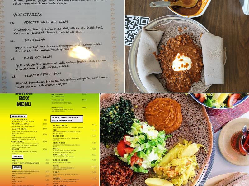 Ethio-LunchBox Ethiopian Restaurant Menu